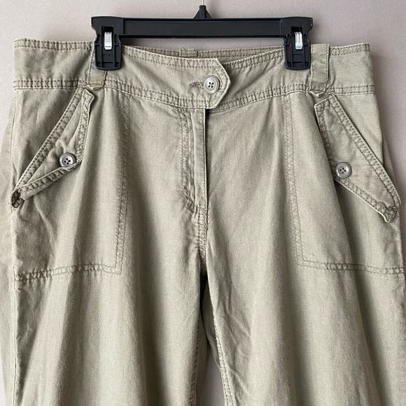 H&M sz 10 green wide‎ leg cargo pants - Picture 2 of 8